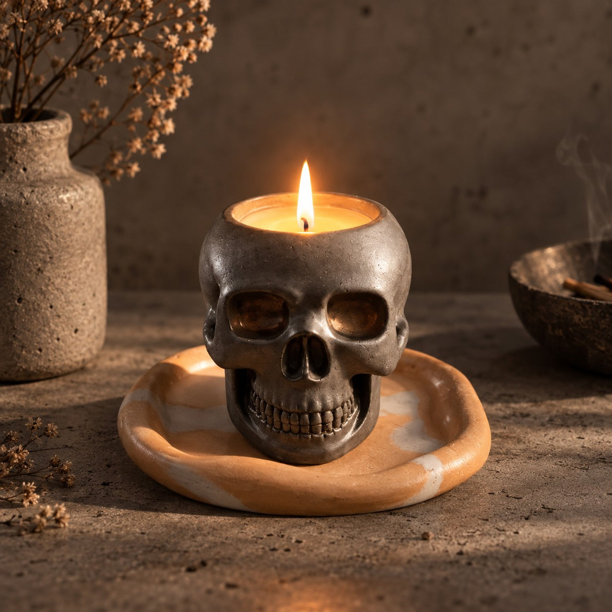 Vela Calavera Concreto 130g